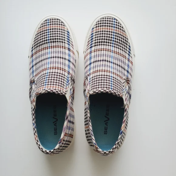 EUC Seavees Baja Slip On Platform Sneaker Plaid Flannel Womens 6 - Picture 5 of 10